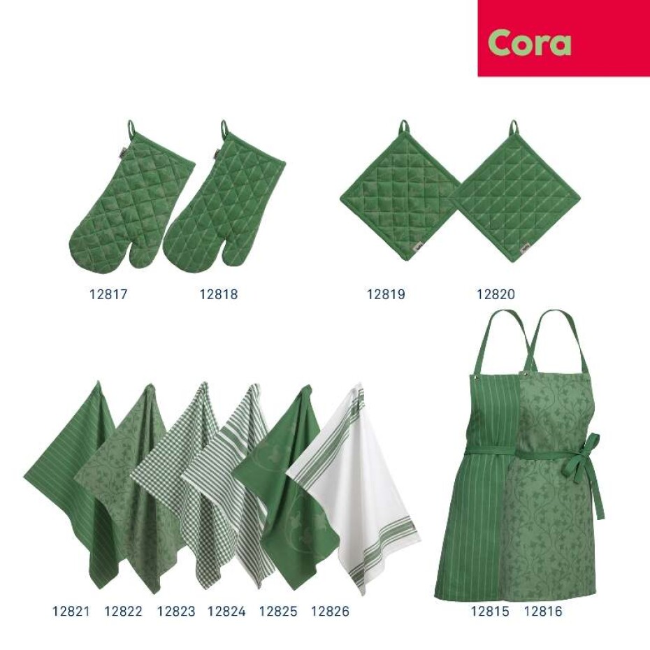 KELA Zástěra Cora 100% bavlna světle zelené/zelené pruhy 80,0x67,0cm KL-12815 - main (3)