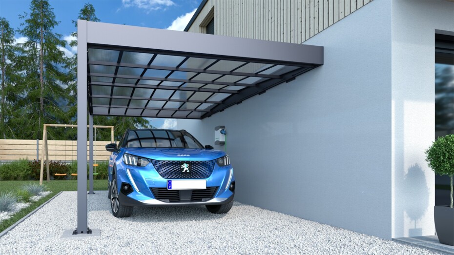 Kovový přístřešek / carport TRIGANO JARDIN LIBECCIO WALL LG2464 - main (2)