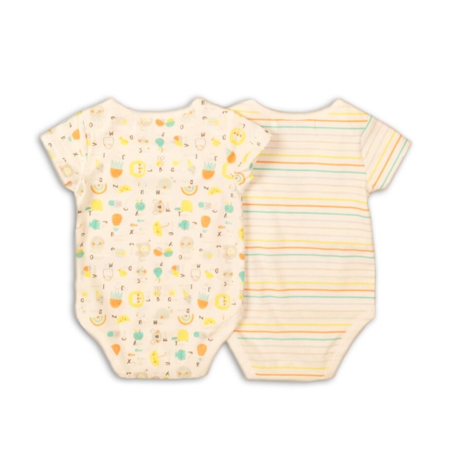 Body kojenecké 2pack, Minoti, ABC 5, bílá - 62/68 | 3-6m - main (1)