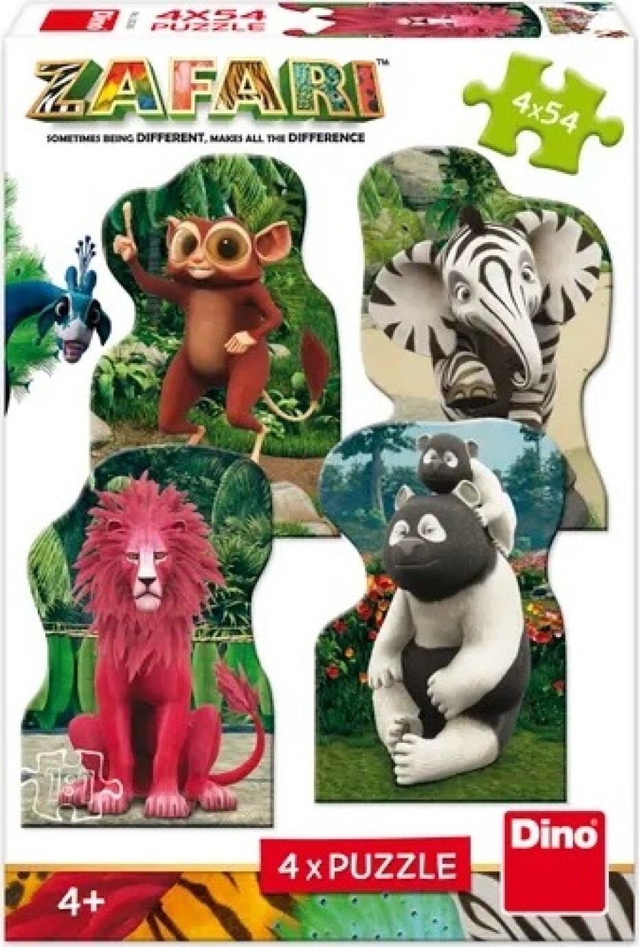 Dino puzzle ZAFARI: ZOOMBA A KAMARÁDI 4x54 Puzzle NOVÉ - main (0)