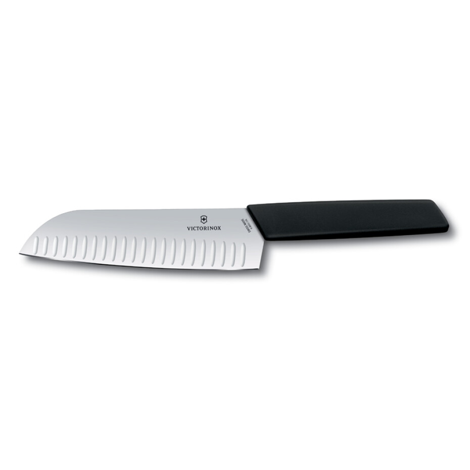 Santoku nůž SWISS MODERN 17 cm, s výbrusem, černá, Victorinox - main (0)