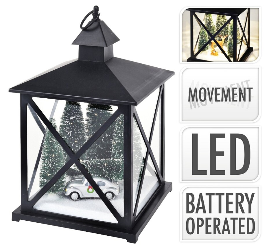 PROGARDEN Lucerna s LED osvětlením a pohybující se vánoční dekorací 38 cm AUTO KO-AX5306570auto - main (0)