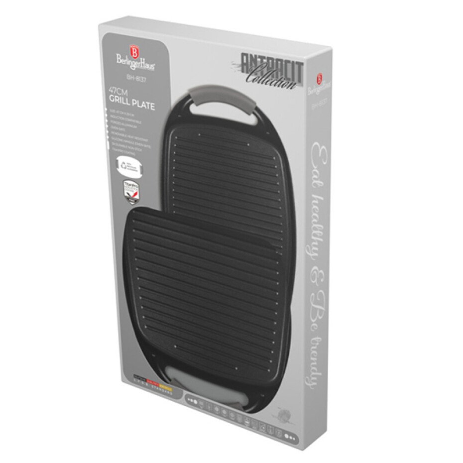 BERLINGERHAUS Grilovací deska s titanovým povrchem 47 cm  Antracit Collection BH-8137 - main (2)