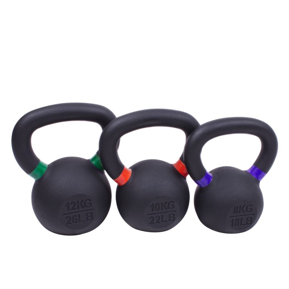 Sada powdercoated kettlebellu Sportago Ironside - 4 + 6 + 8 + 10 kg - main (0)