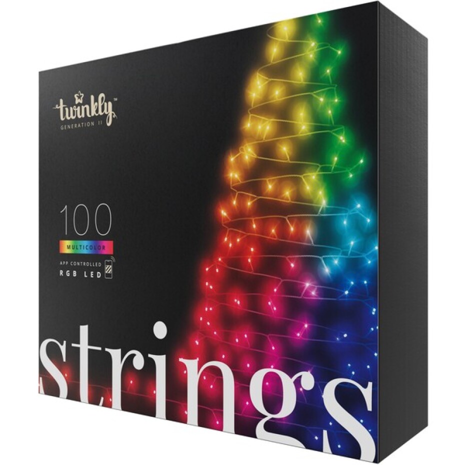 Twinkly Strings Multi-Color chytré žárovky na stromeček 100 ks 8m černý kabel - main (0)