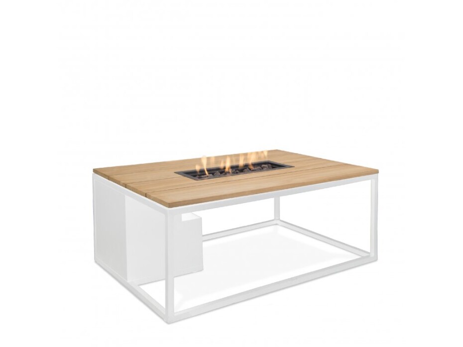 Krbový plynový stůl Cosiloft 120 bílý rám / deska teak COSI - main (1)