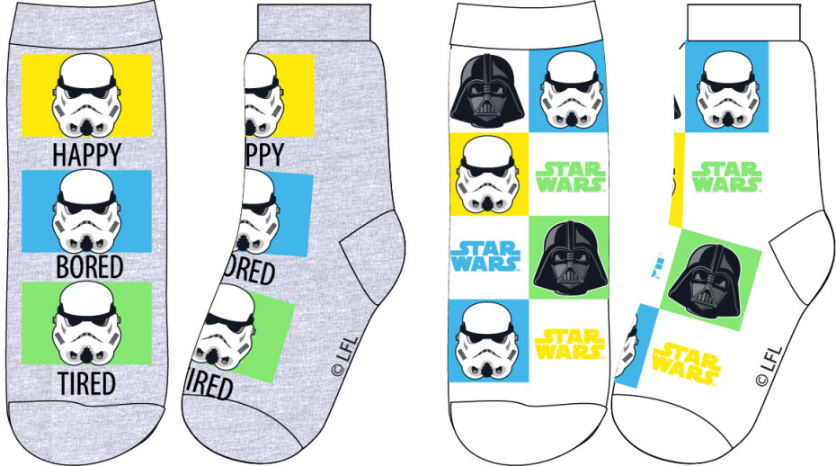 Star-Wars licence Chlapecké ponožky - Star Wars 52349343, bílá / šedá Barva: Mix barev, Velikost: 23-26 - main (0)