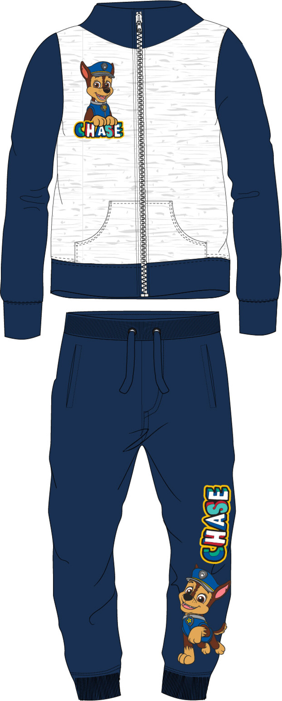 Paw Patrol - Tlapková patrola -Licence Chlapecká tepláková souprava - Paw Patrol 52122219, šedý melír / tmavě modrá Barva: Modrá tmavě, Velikost: 92 - main (0)