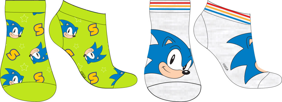 Ježek SONIC - licence Chlapecké kotníkové ponožky - Ježek Sonic 5234163, šedá / zelinkavá Barva: Mix barev, Velikost: 23-26 - main (0)