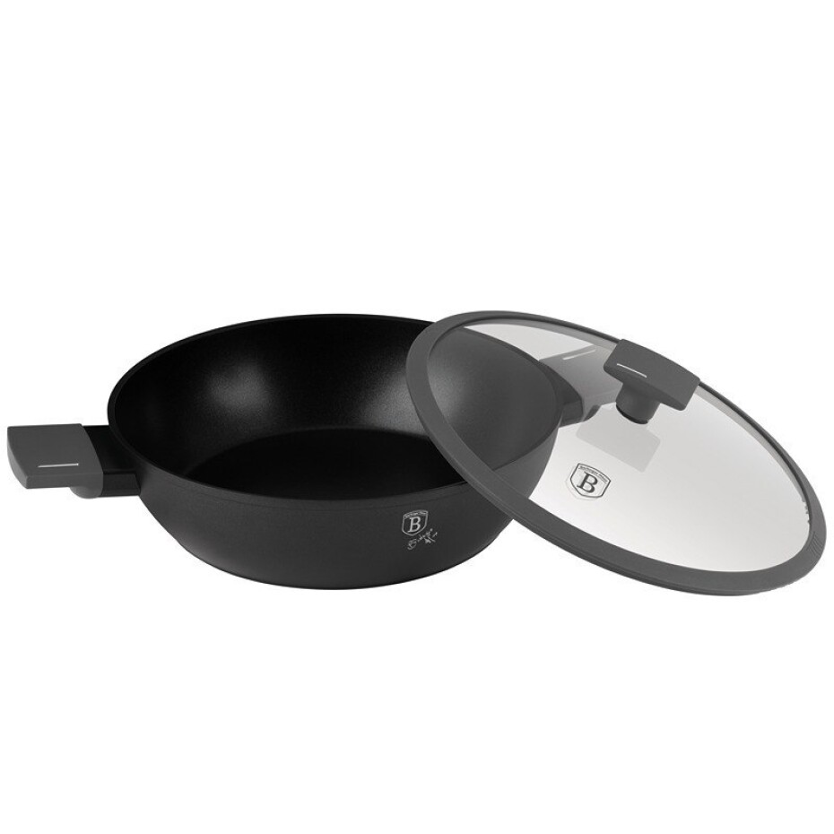 BERLINGERHAUS Pánev hluboká s titanovým povrchem a poklicí 28 cm Antracit Collection BH-8129 - main (1)