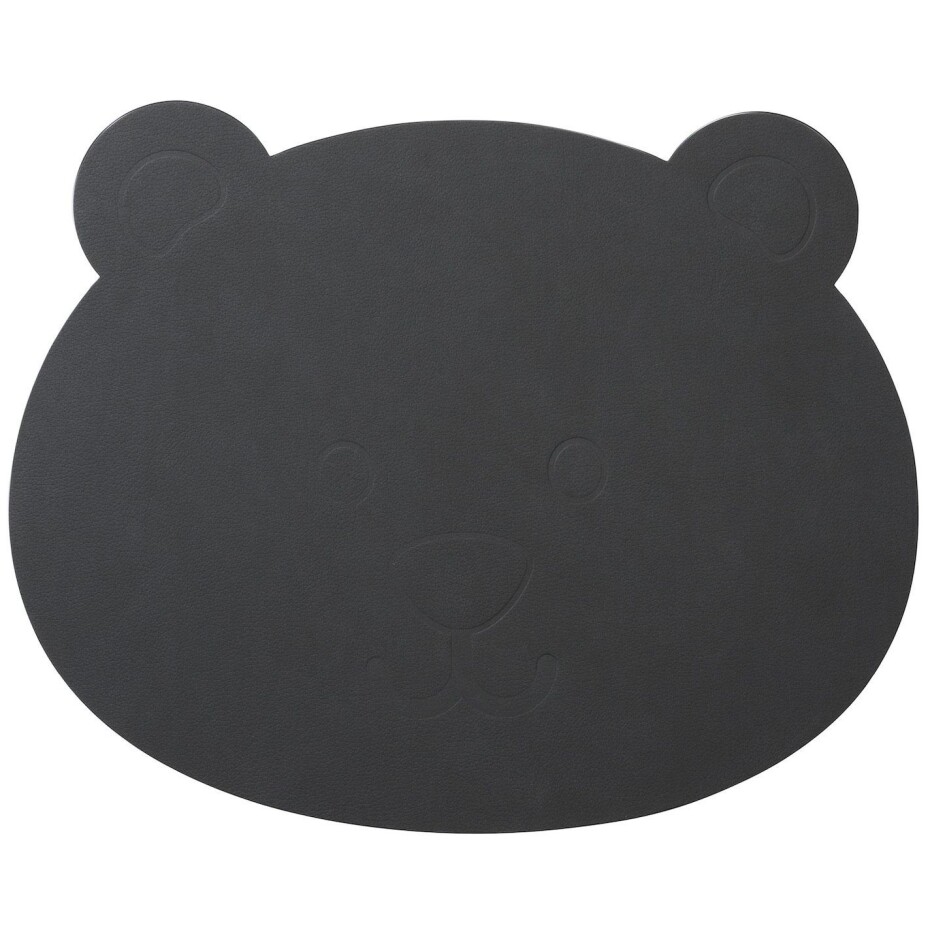 Dětské prostírání BEAR NUPO 38 x 30 cm, antracitová, kůže, LIND DNA - main (0)