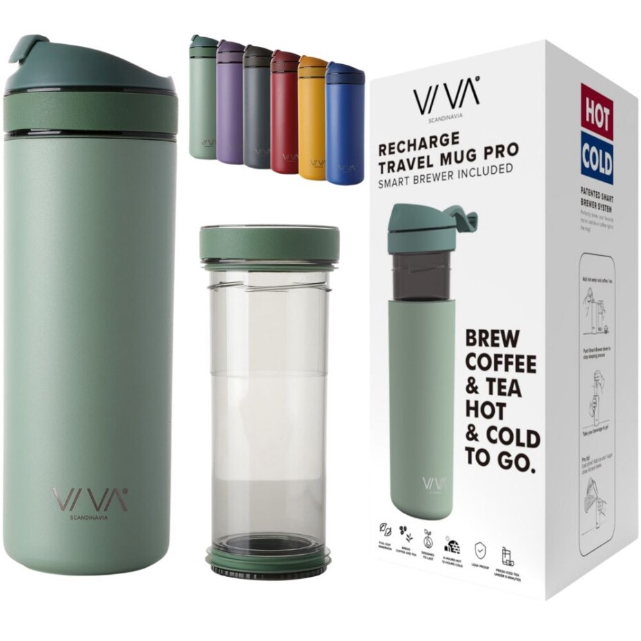 Termohrnek s infuzérem RECHARGE ANYTIME 460 ml, mátově zelená, Viva Scandinavia - main (3)