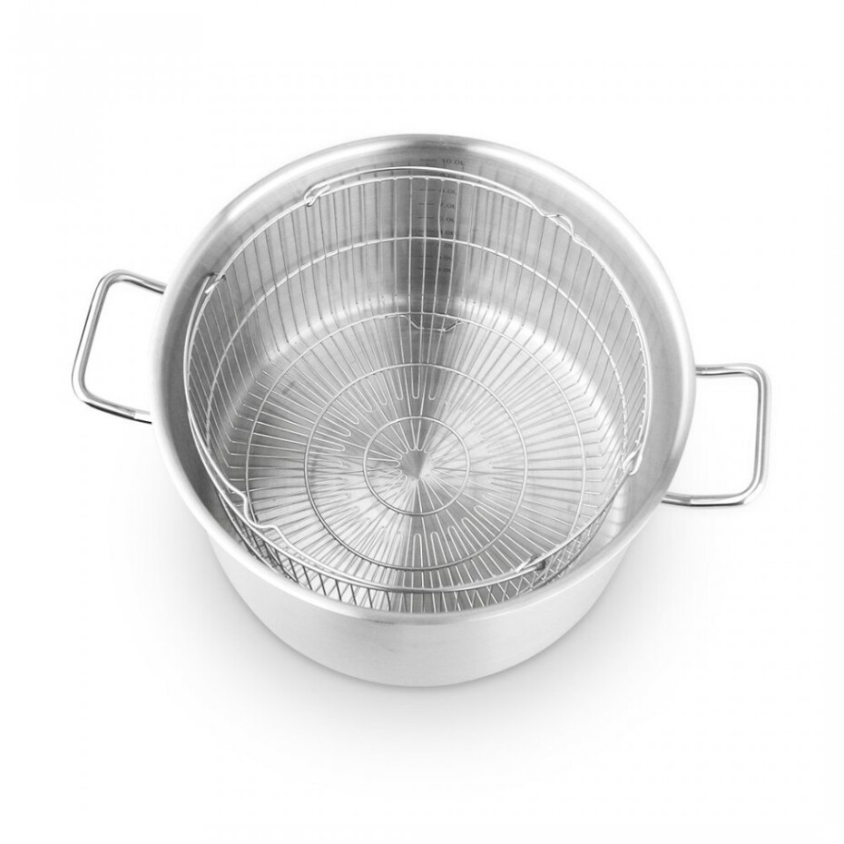 CS SOLINGEN Hrnec s poklicí a fritovacím košem nerez 10 l / 28 x 18 cm PRO-X CS-044022 - main (3)