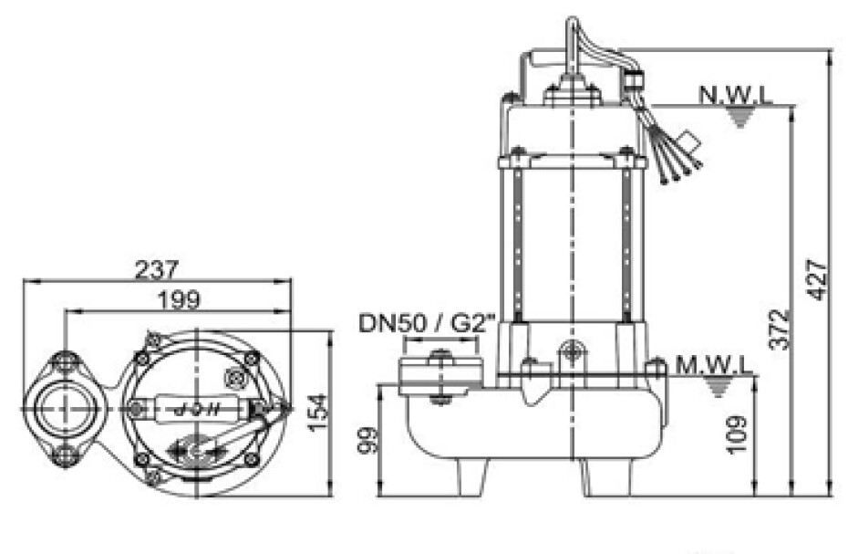 Ponorné čerpadlo HCP SF‐21AU 230V bez plováku - main (2)