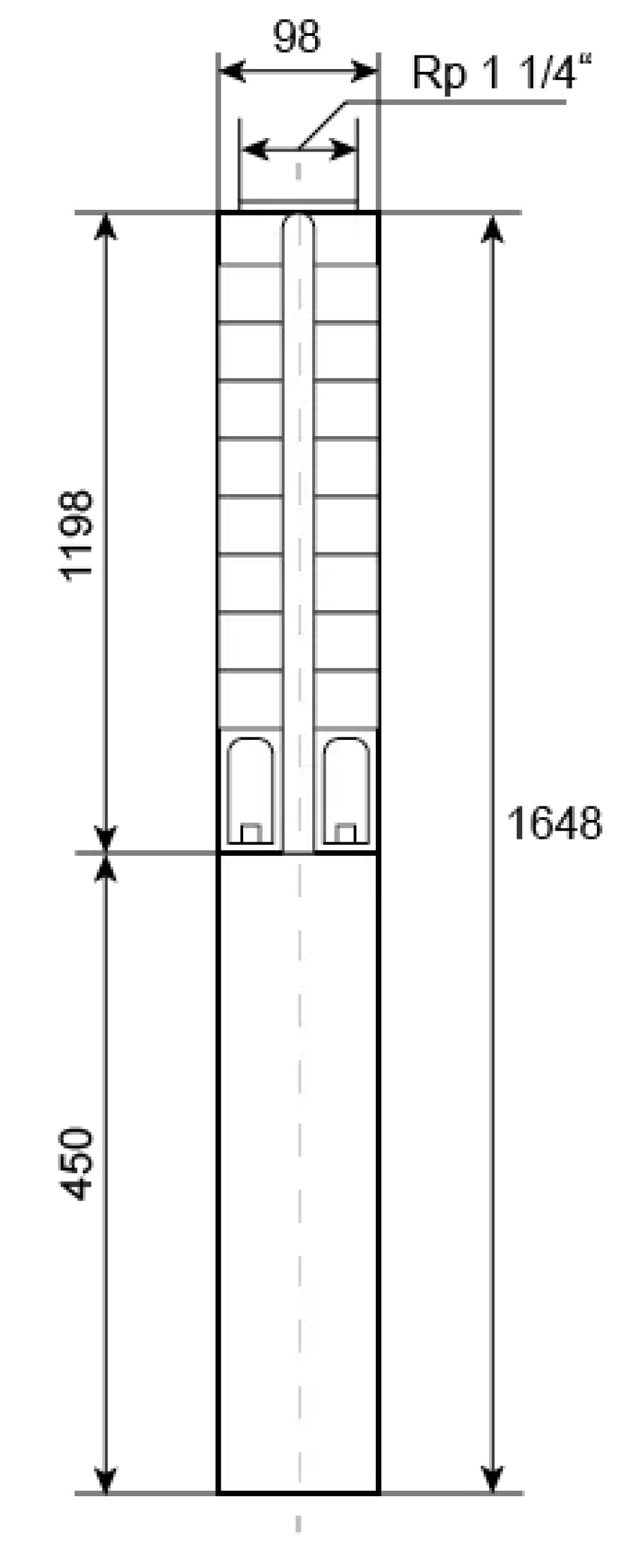 Ponorné čerpadlo EVAK V4S-2M48, 400V, 2,2kW, 2m kabelu - main (2)