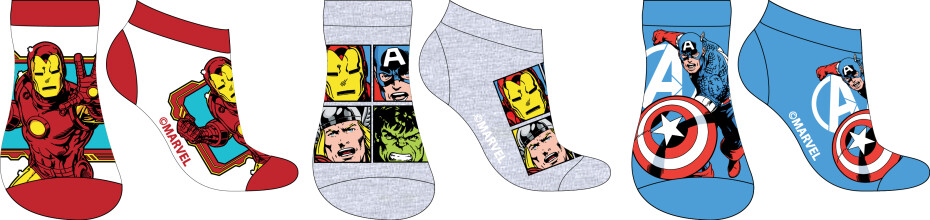 Avangers - licence Chlapecké kotníkové ponožky - Avengers 5234568, mix barev Barva: Mix barev, Velikost: 27-30 - main (0)