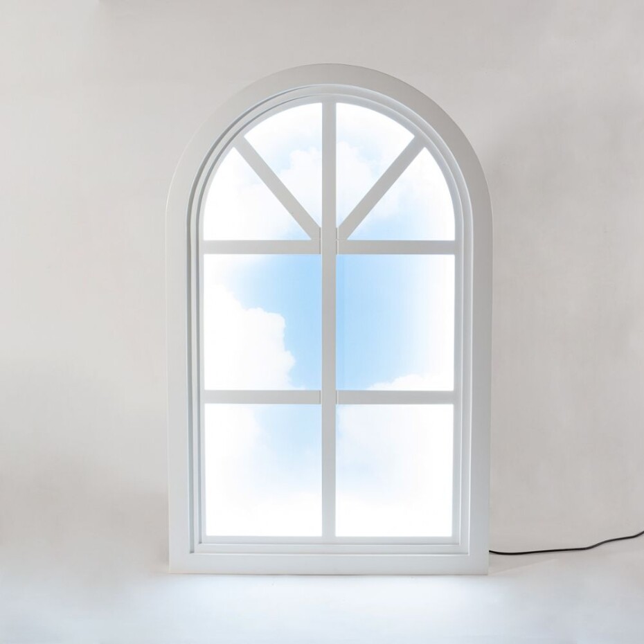 Nástěnné dekorační světlo WINDOW #2 90 x 57 cm, bílá, dřevo / akryl, Seletti - main (1)