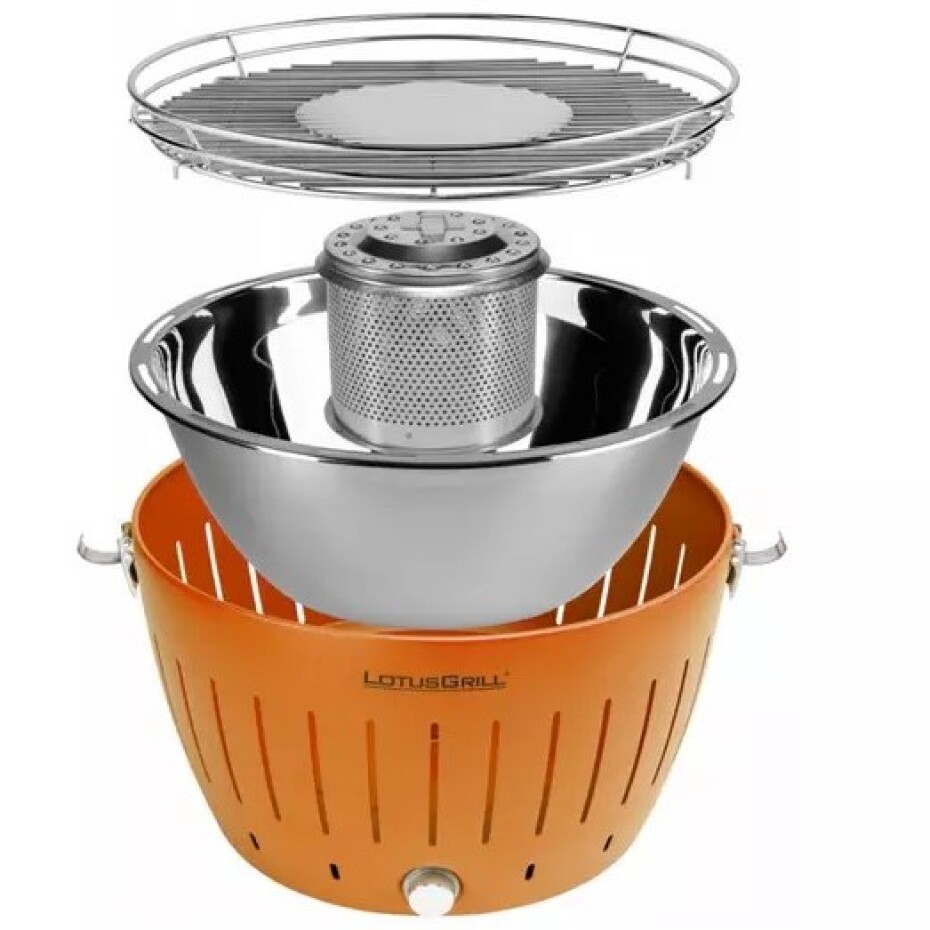 Stolní gril na uhlí, bezkouřový, oranžová, LotusGrill - main (9)