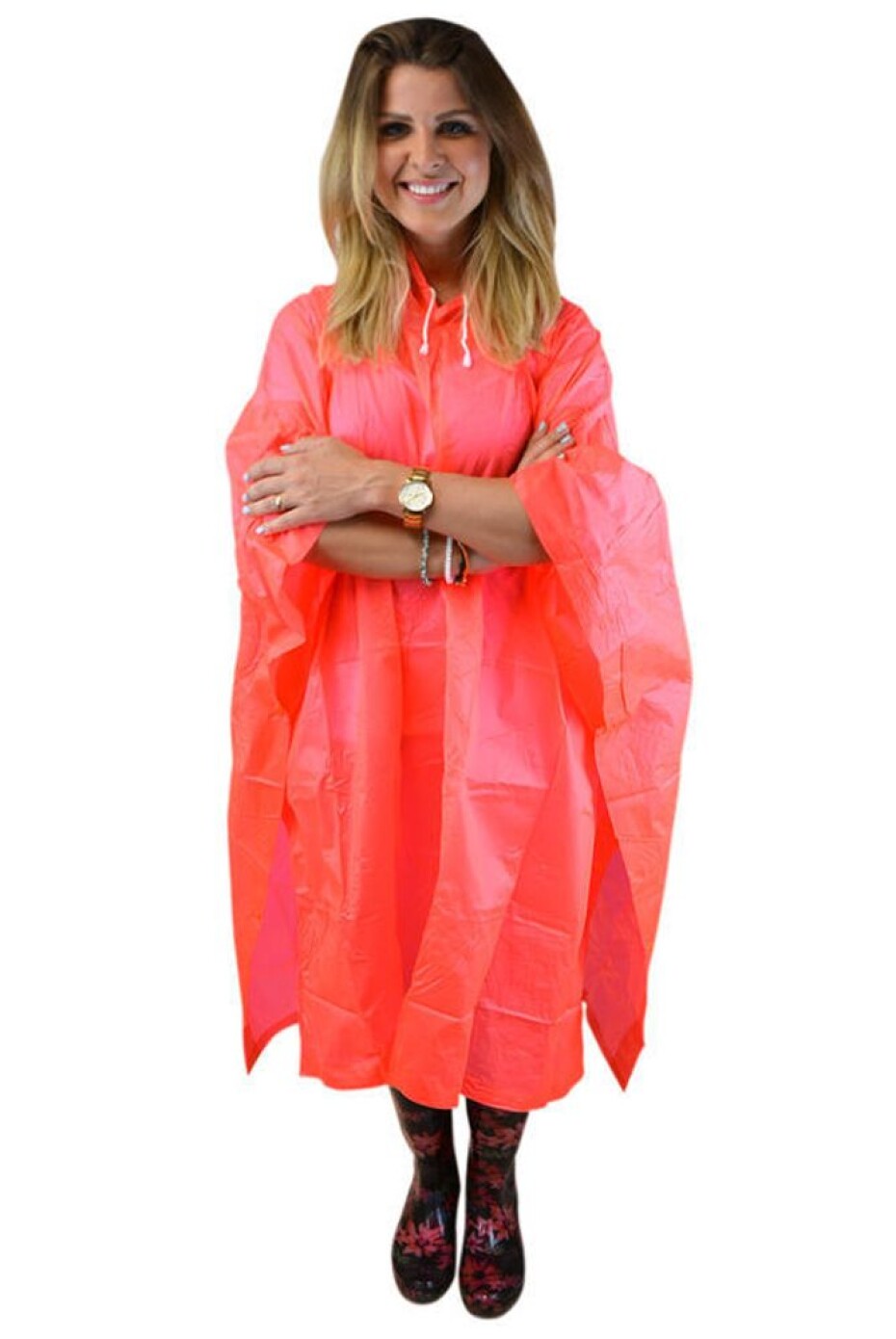 poncho PVC neonová, Pidilidi, PL0066-17, oranžová - dětská - main (1)