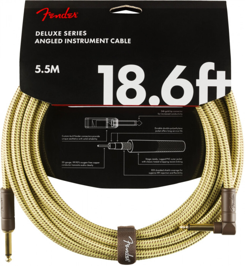 Fender Deluxe Series 18,6 Instrument Cable Tweed Angled - main (0)