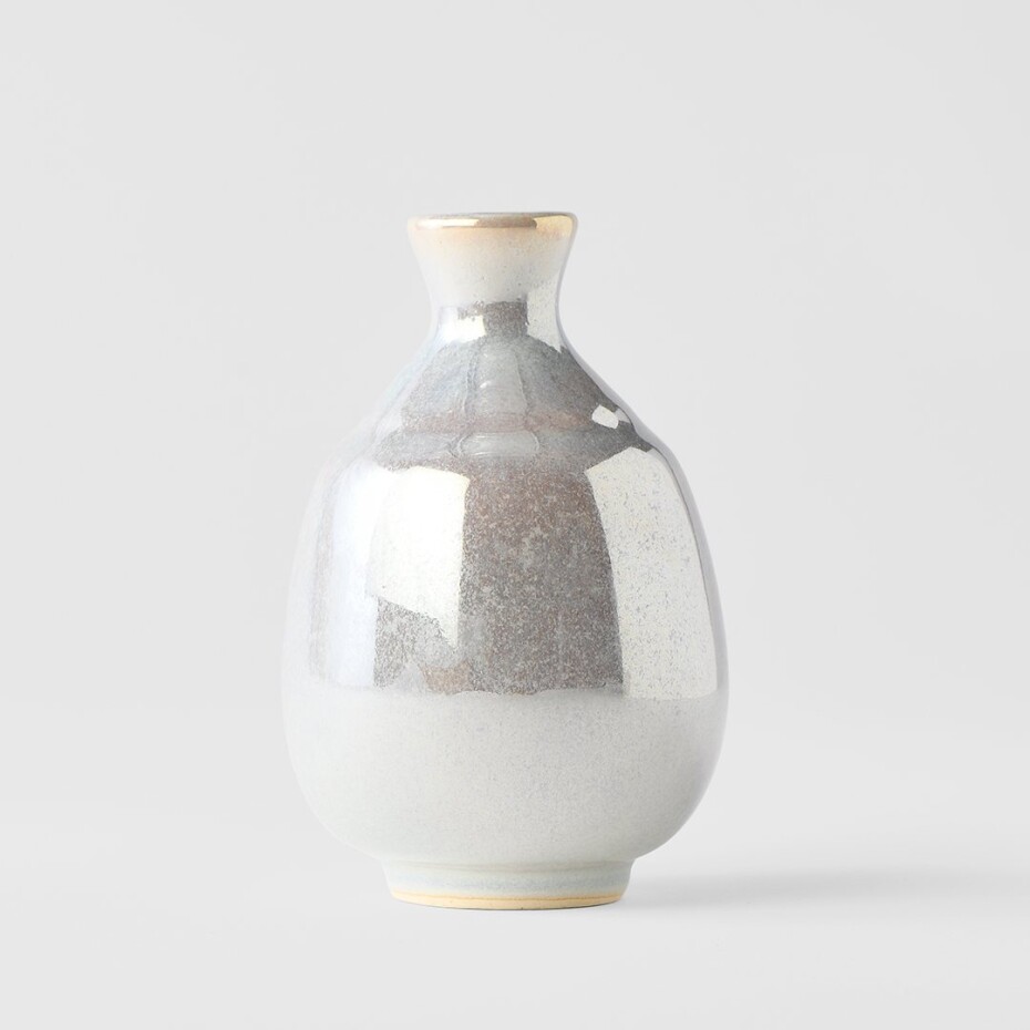 Láhev na saké PEARL 300 ml, stříbrná, keramika, MIJ - main (1)