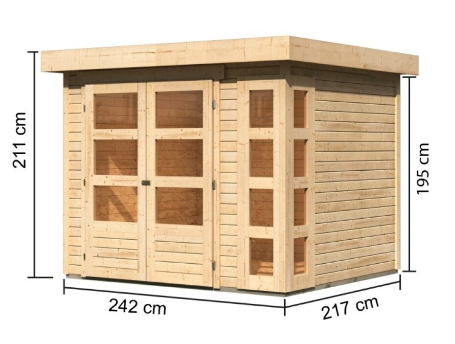 Dřevěný domek KARIBU KERKO 3 (82926) natur LG2948 - main (1)
