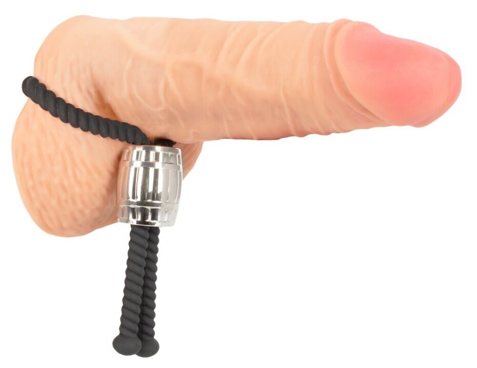 Rebel Heavy Rope Cock Strap Black - main (1)