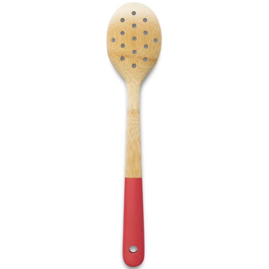 Kuchyňská lžíce NBA137 30 cm, děrovaná, bambus, červená, Pebbly - main (3)