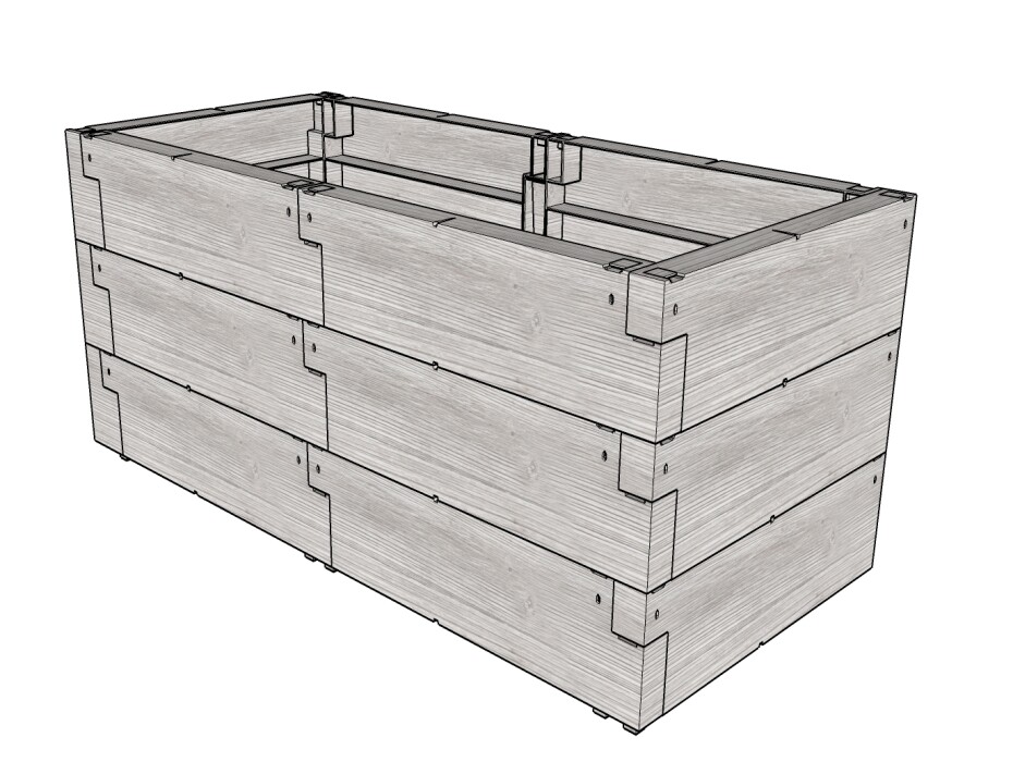 Vyvýšený záhon JUWEL TIMBER 3ER-SET LG3178 - main (0)