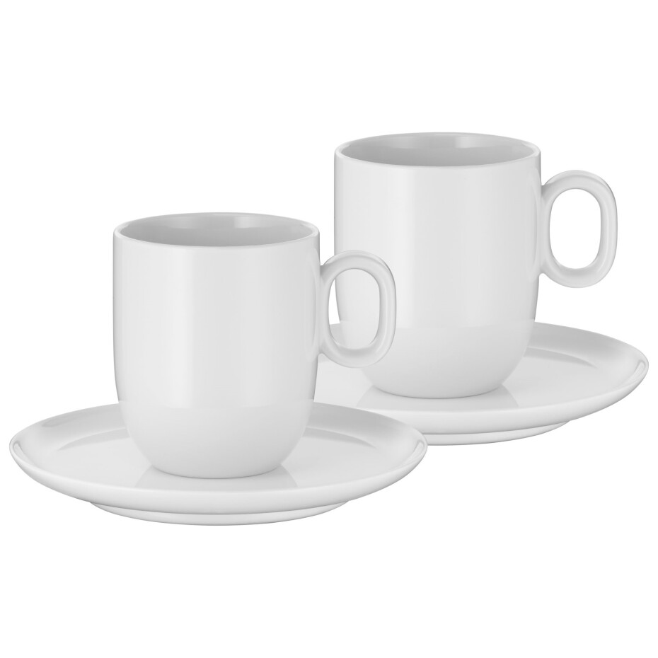 Šálek na kávu BARISTA, sada 2 ks, na café creme, s podšálkem, bílá, WMF - main (0)