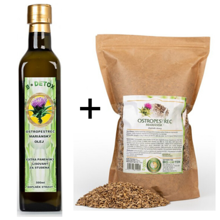 Bio-Detox Zvýhodněný balíček Olej 500ml + Semínka 1000g Ostopestřce mariánského - main (0)