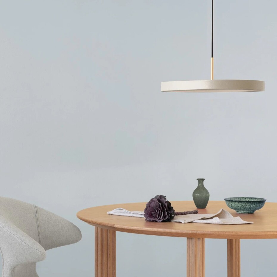 Závěsná lampa ASTERIA 31 cm, bílá / zlatá, hliník, Umage - main (2)