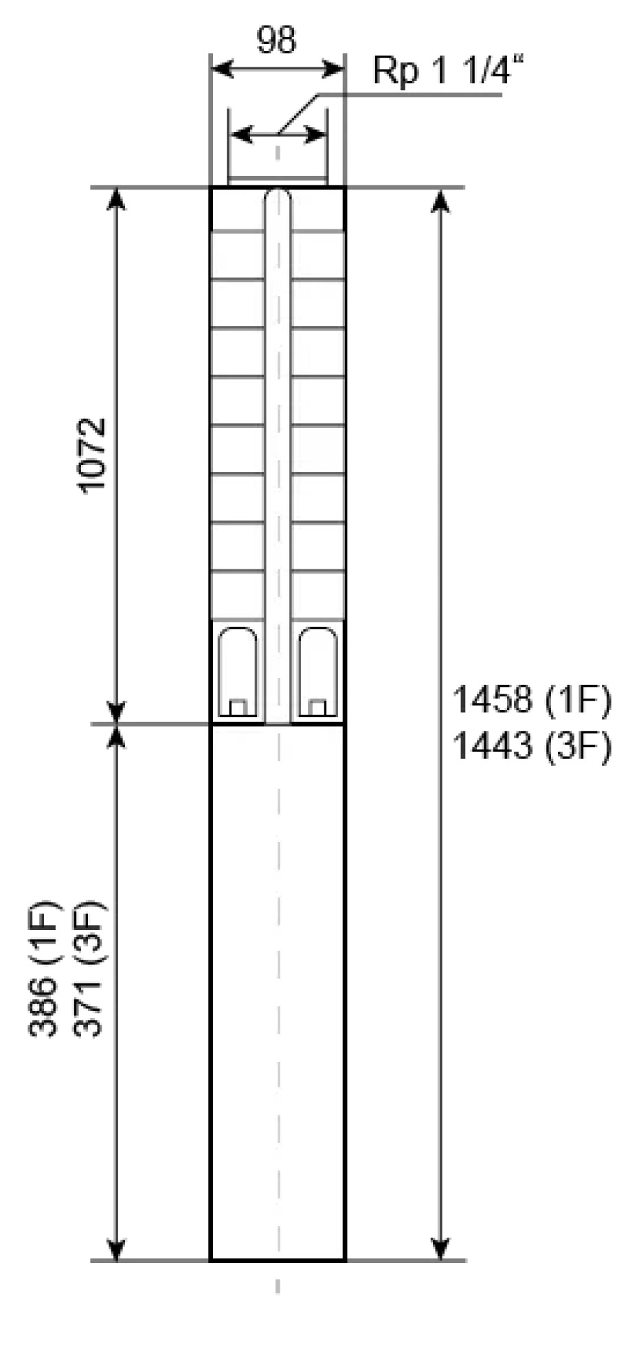 Ponorné čerpadlo EVAK V4S-1M42, 230V, 1.1kW, 2m kabelu - main (2)