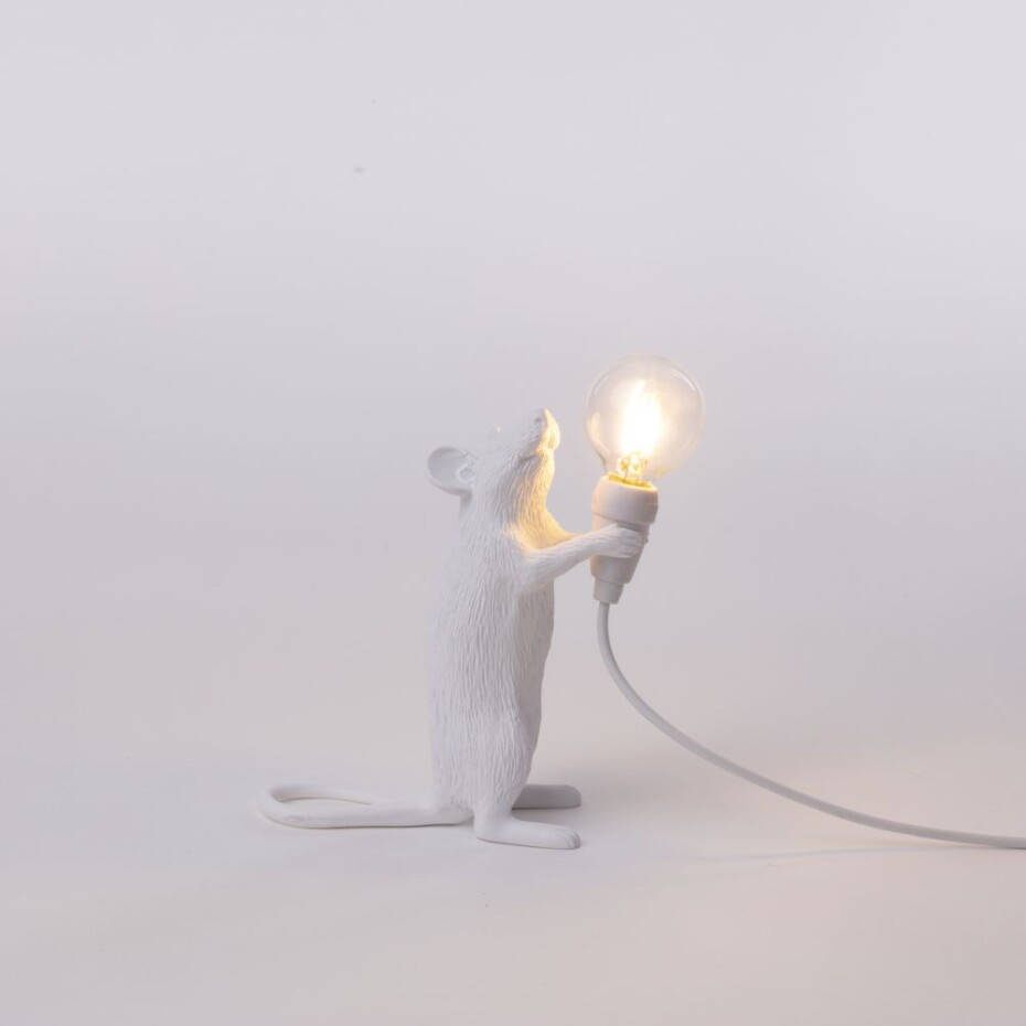 Stolní lampa MOUSE STANDING 14,5 cm, USB, bílá, Seletti - main (1)