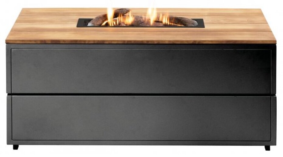 COSI Stůl s plynovým ohništěm cosipure 120 černý rám / deska teak - main (0)