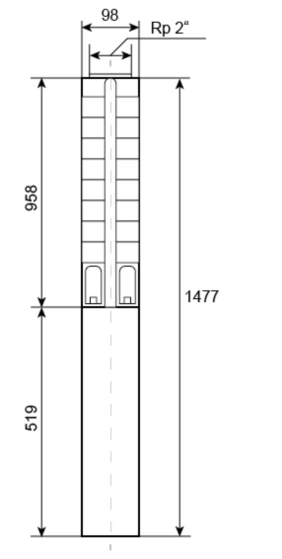 Ponorné čerpadlo EVAK V4S-8M18, 400V, 3kW, 2m kabelu - main (2)