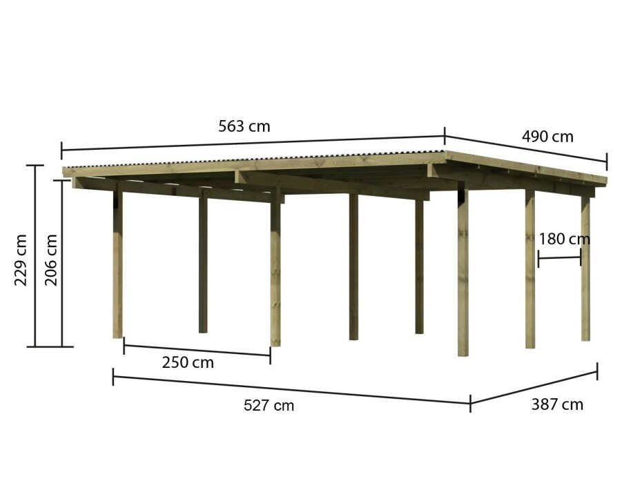 Dvojitý carport KARIBU ECO 1A 62035 LG1879 - main (2)