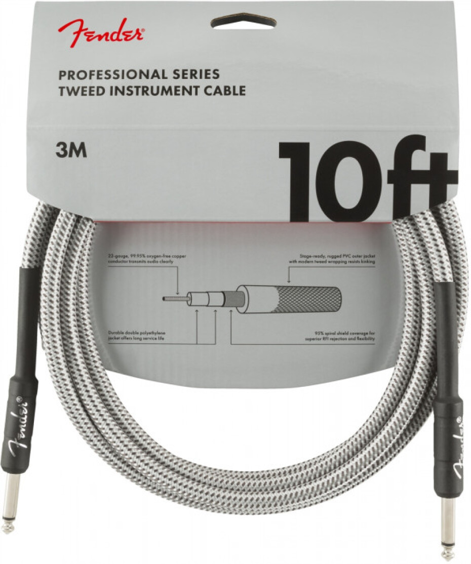 Fender Professional Series 10 Instrument Cable White Tweed - main (0)