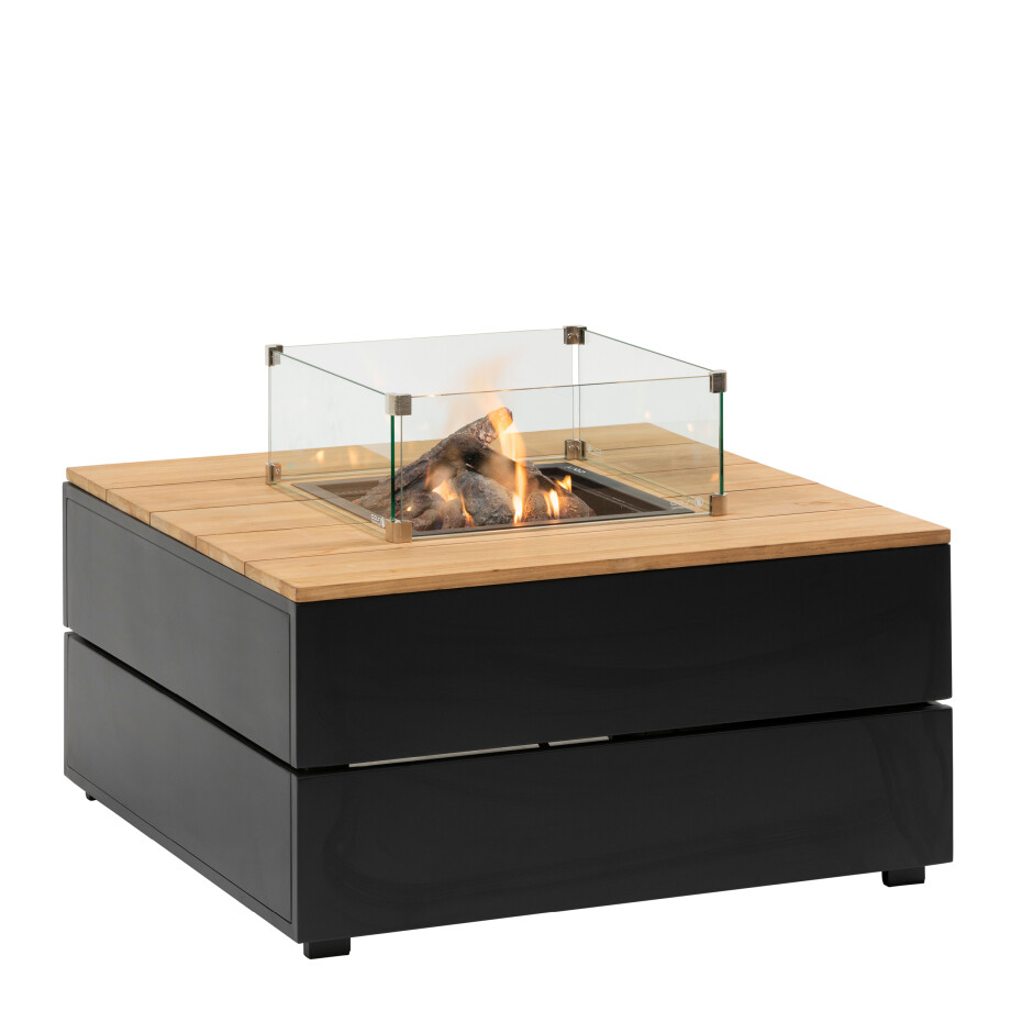 COSI Stůl s plynovým ohništěm cosipure 100 černý rám / deska teak - main (3)