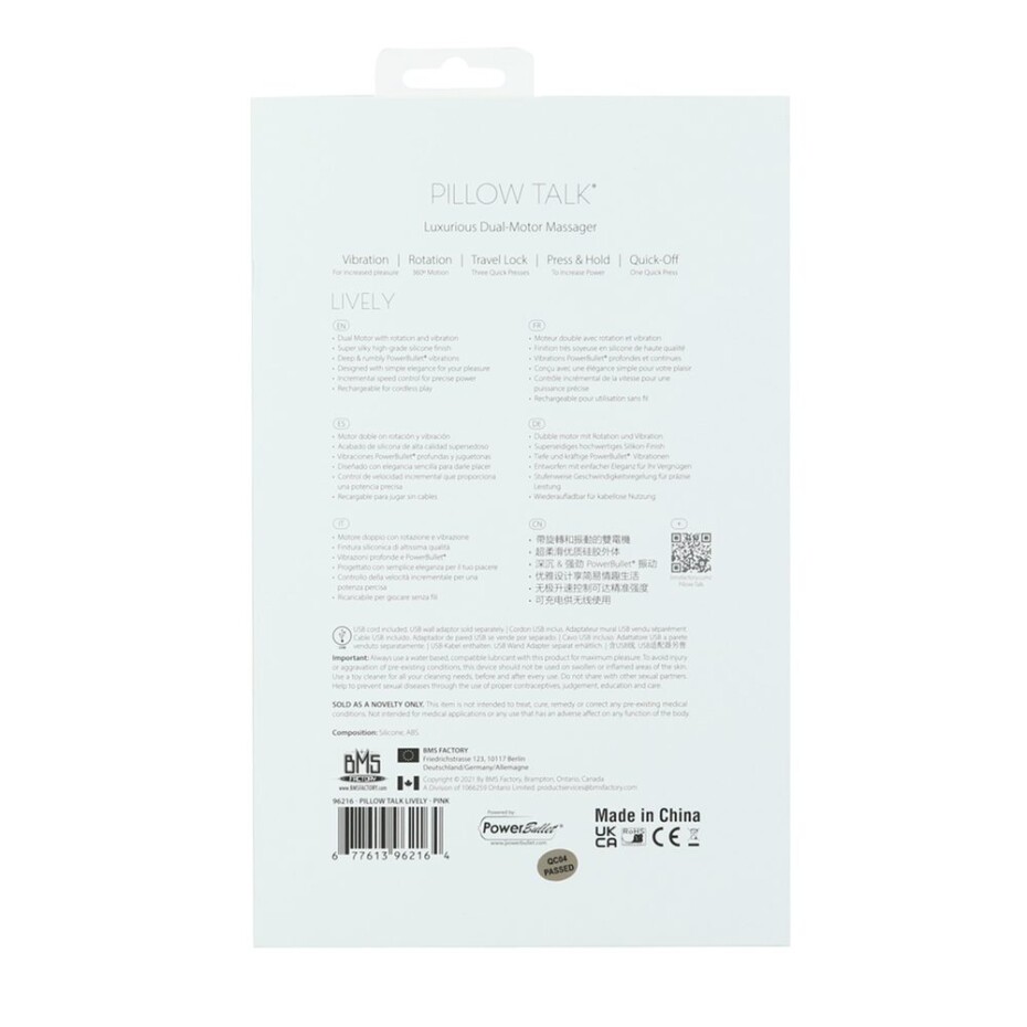 Pillow Talk Lively Rabbit Vibrator Pink - main (6)