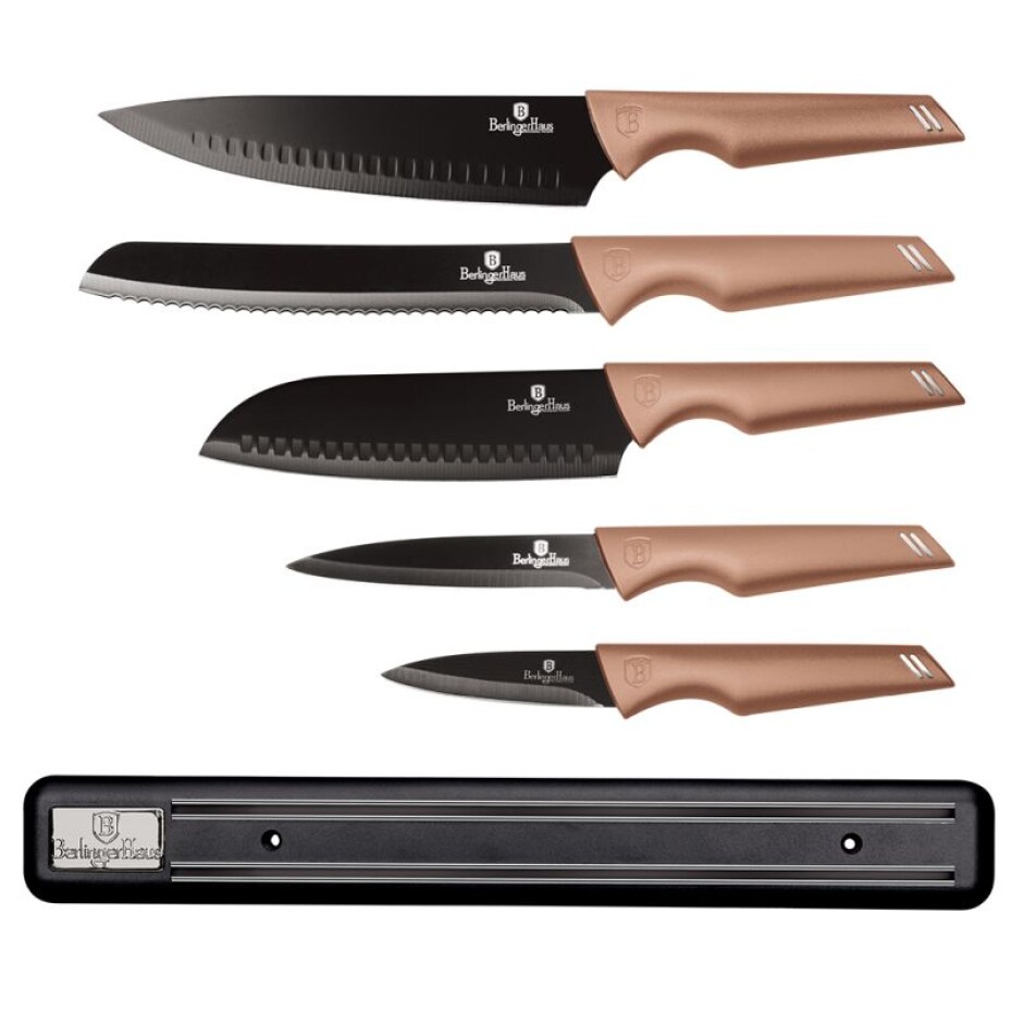 BERLINGERHAUS Sada nožů s magnetickým držákem 6 ks Rosegold Metallic Line BH-2697 - main (0)