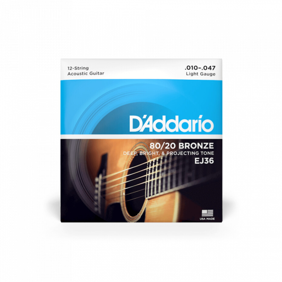D'Addario EJ36 80/20 Bronze 12 Light - .010 - .047 - main (0)