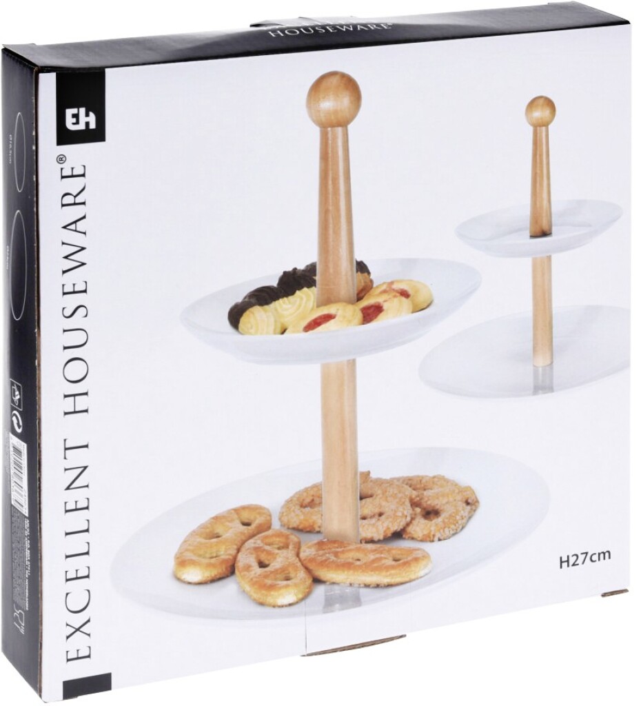 EXCELLENT Etažér dvoupatrový porcelánový  KO-628900200 - main (1)