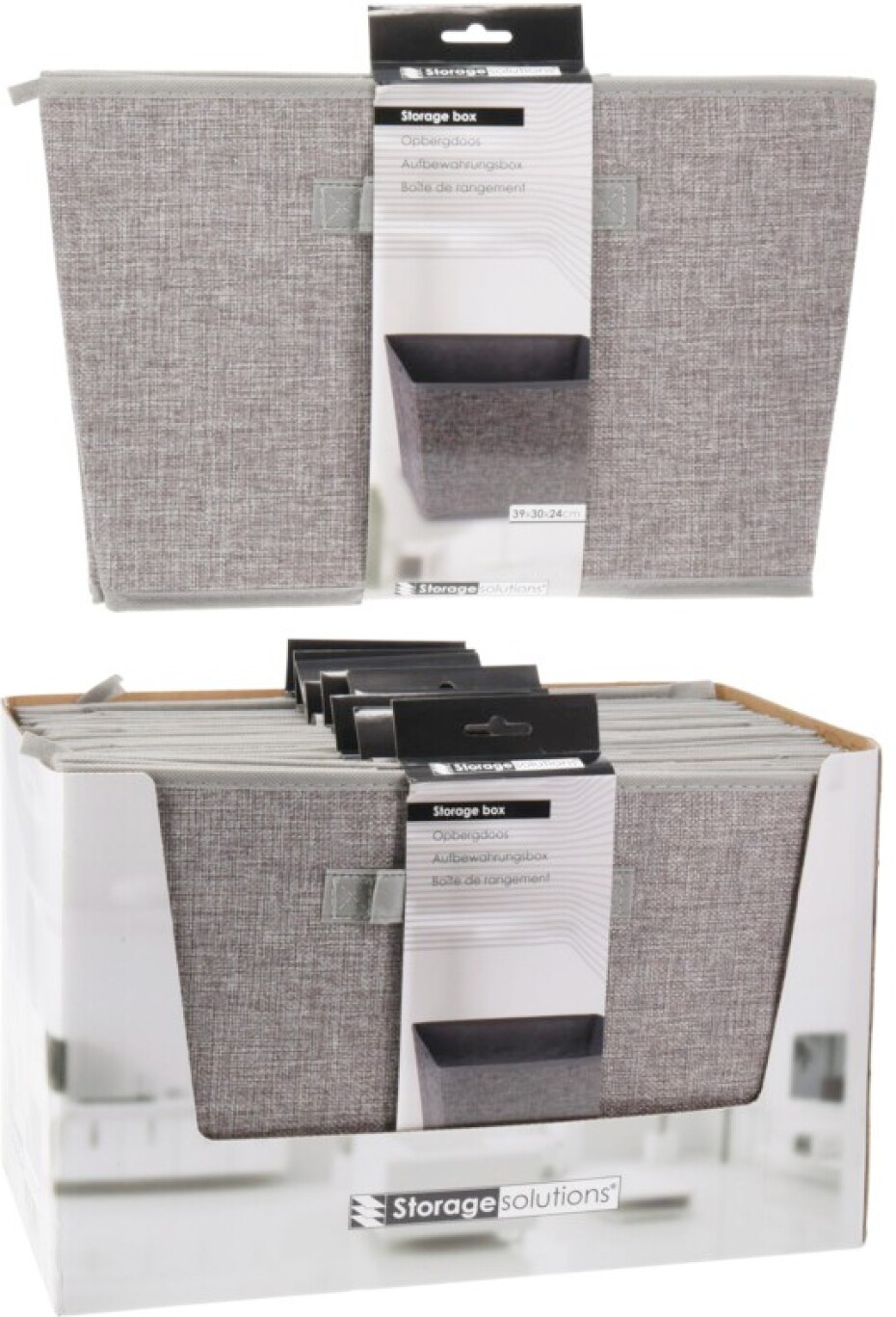 HOMESTYLING Úložný box 39x30x24 cm textil šedý KO-101001710seda - main (1)