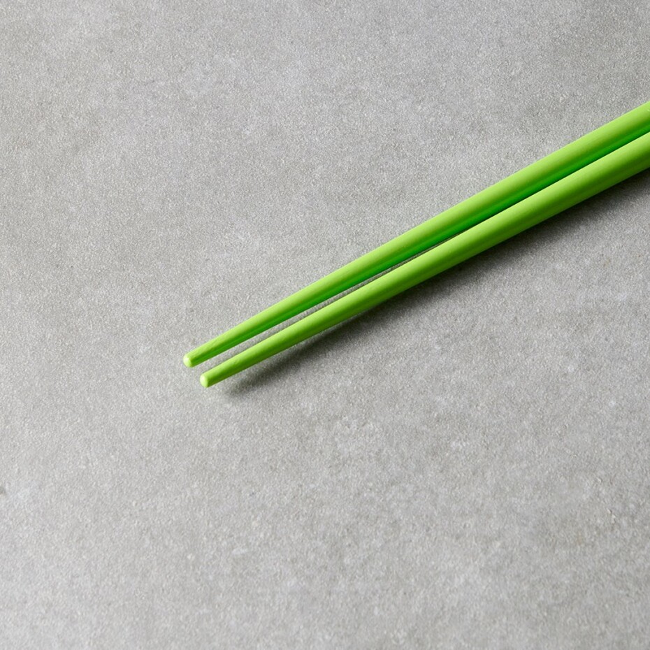 Jídelní hůlky 22,5 cm, světle zelená / bílá, bambus, MIJ - main (2)