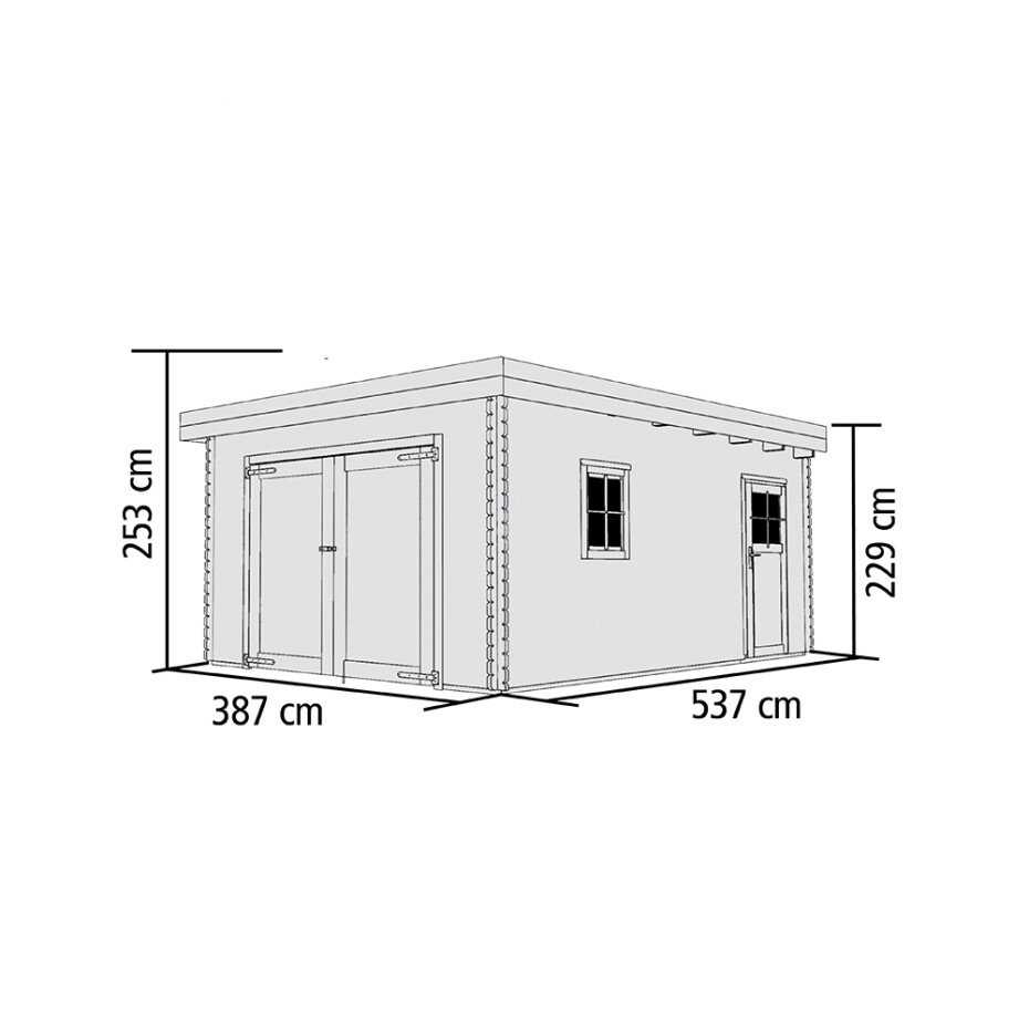 Dřevěná garáž KARIBU 68284 40 mm natur LG1888 - main (2)