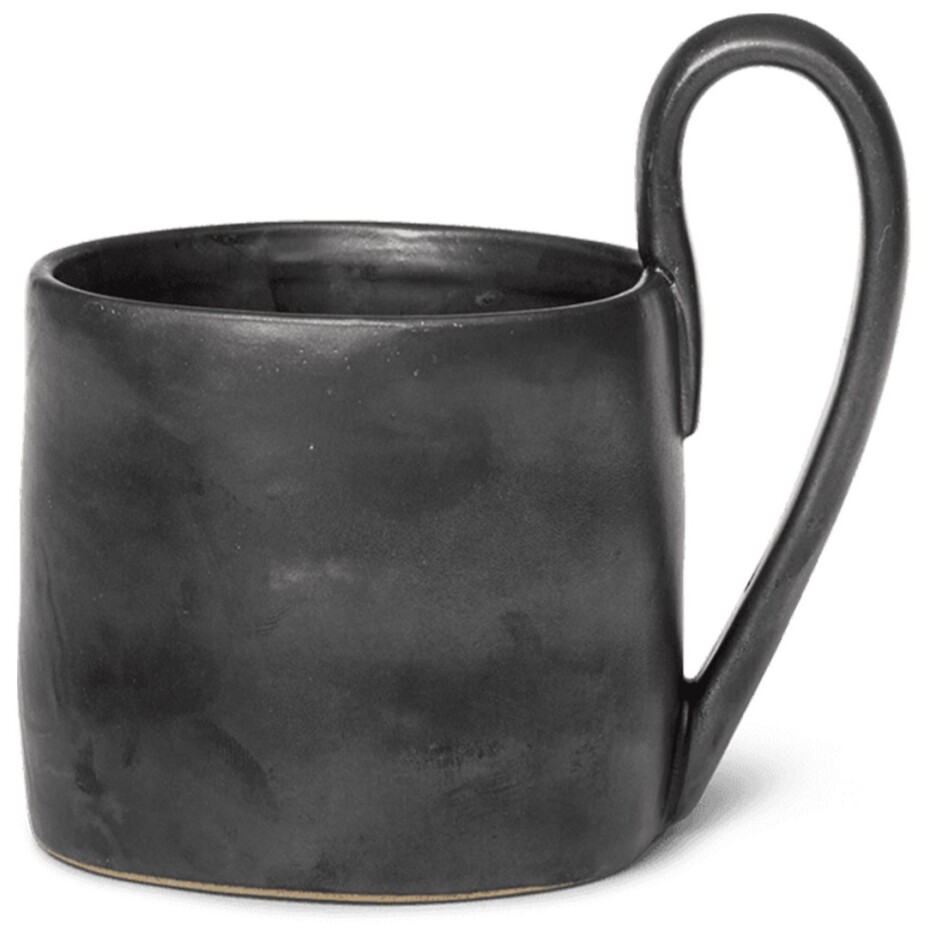 Hrnek na kávu FLOW 360 ml, černá, kamenina, ferm LIVING - main (0)