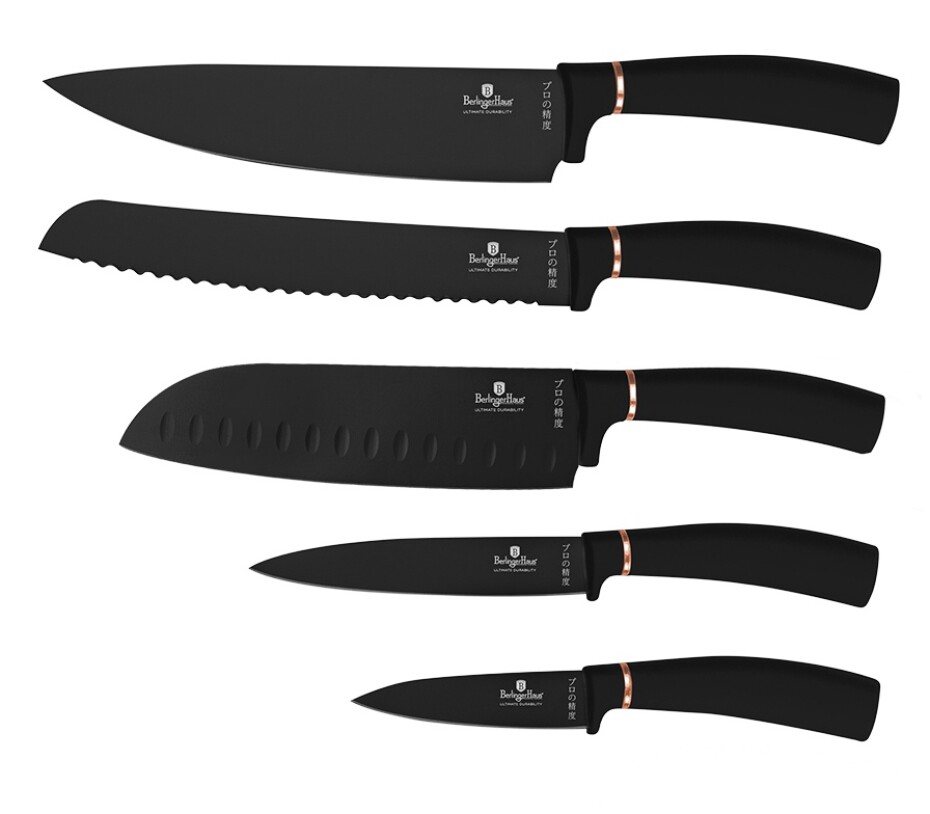 BERLINGERHAUS Sada nožů s magnetickým držákem 6 ks Black Rose Collection BH-2884 - main (2)