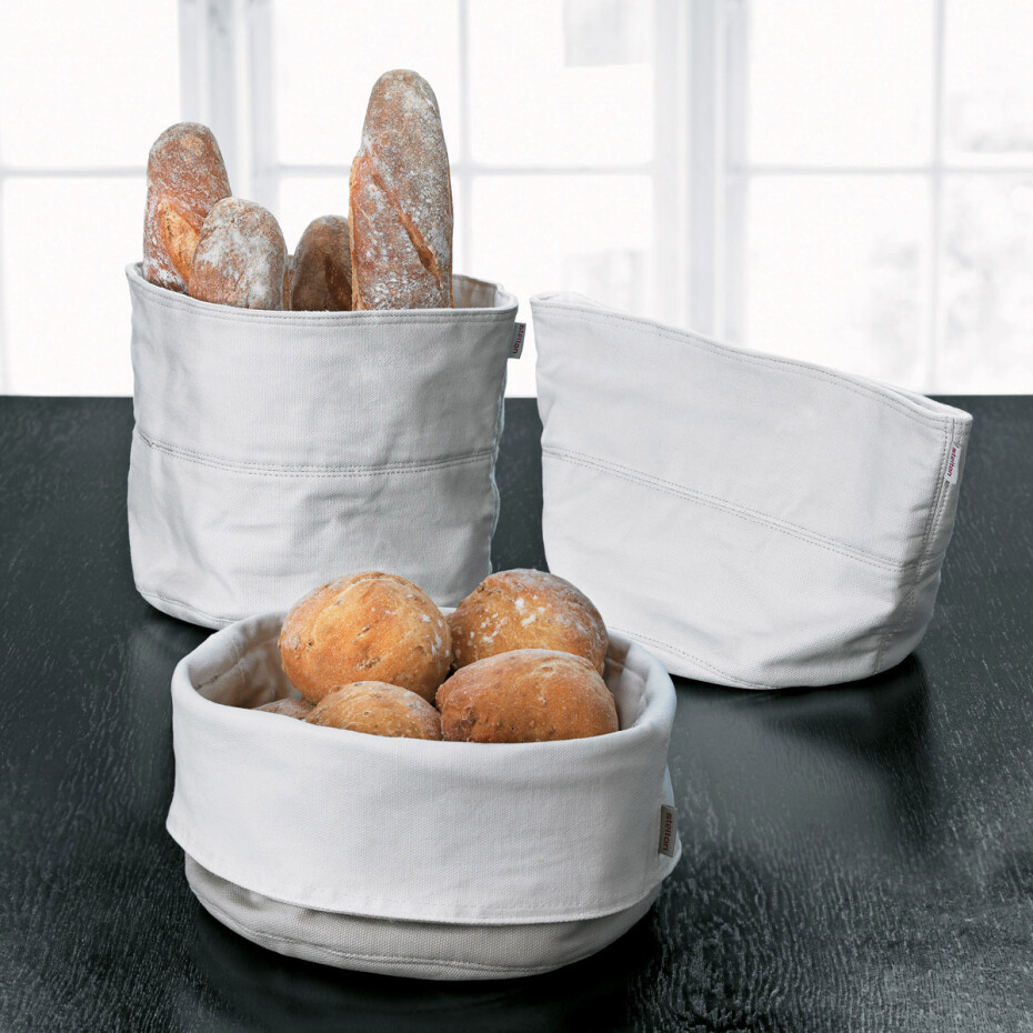 Košík na pečivo 23 cm, písková / bílá, bavlna, Stelton - main (1)