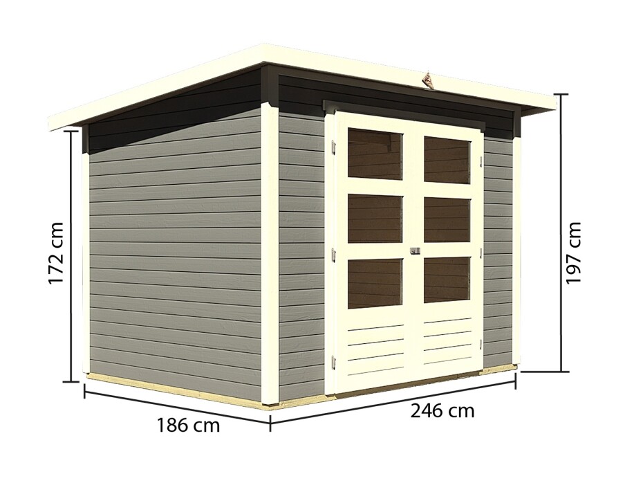 Dřevěný domek KARIBU STOCKACH 3 (82979) šedý LG1716 - main (1)